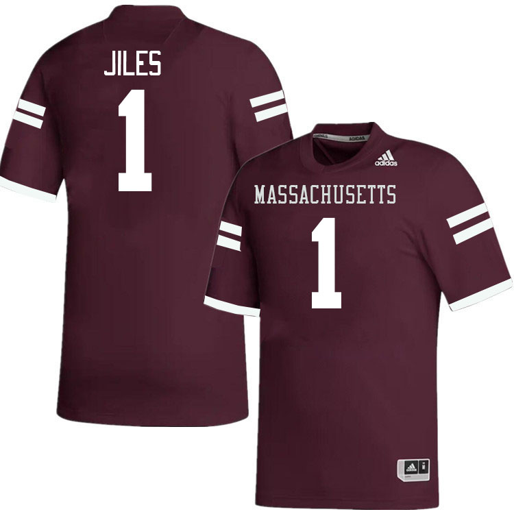 Massachusetts Minutemen #1 Arsheen Jiles College Football Jerseys Stitched-Maroon